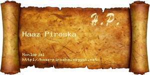 Haaz Piroska névjegykártya