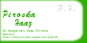 piroska haaz business card